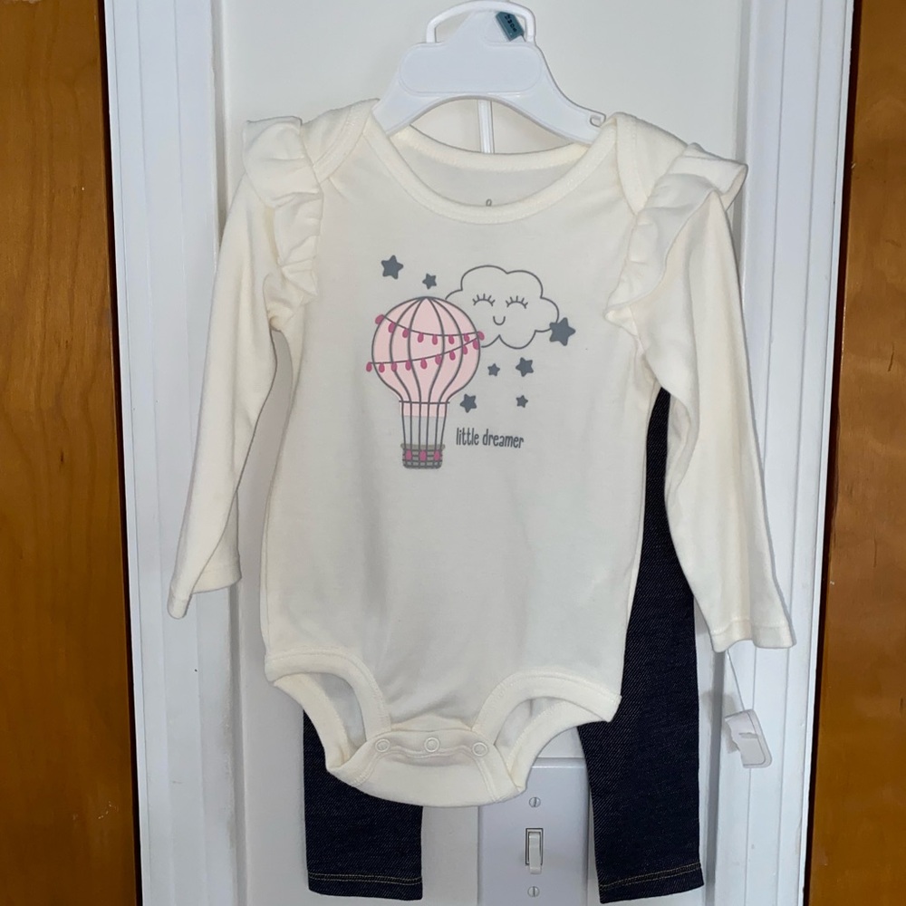 Little Dreamer Cream and Gray Kids Matching Set